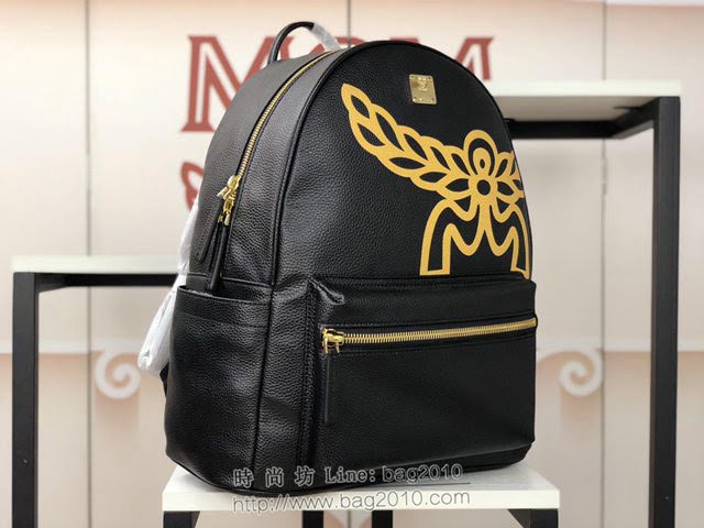 MCM雙肩包 原單 5919 2019新款 MCM全皮荔枝紋 特別定制款 3D絲印M家翅膀 MCM後背包  mdmc1434